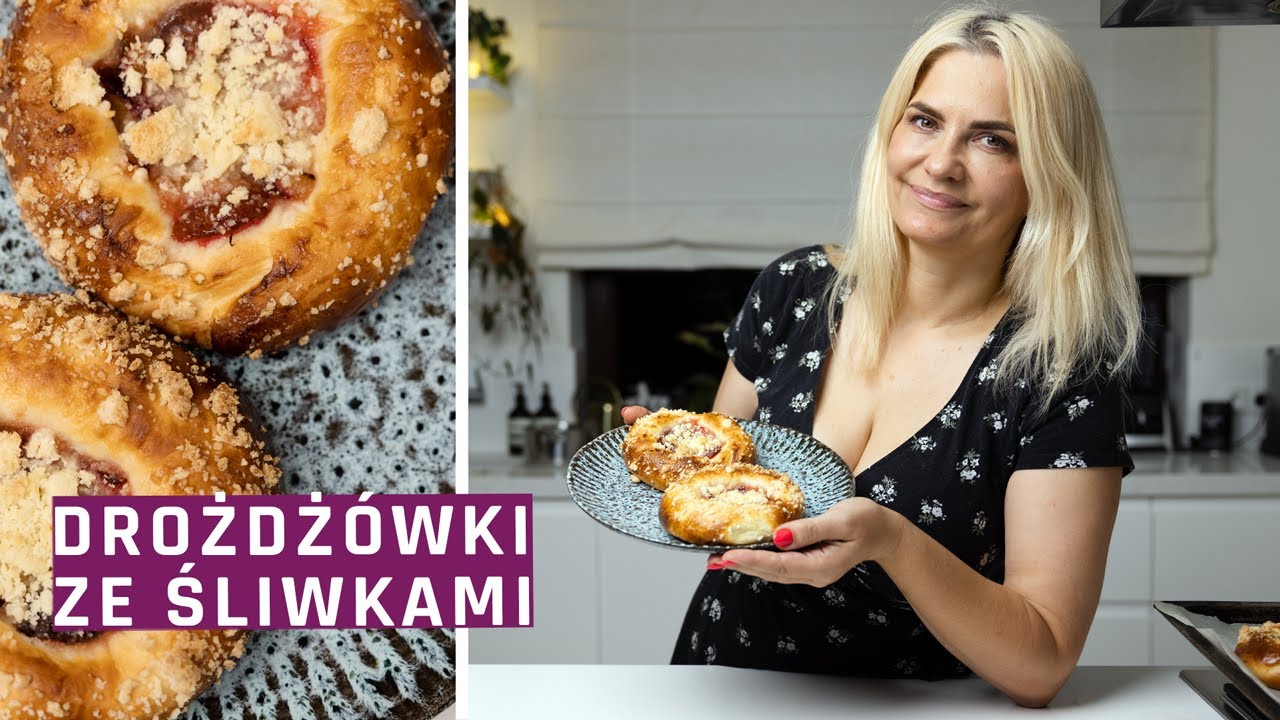 Drożdżówki ze śliwkami i kruszonką - PROSTY PRZEPIS na ciasto drożdżowe