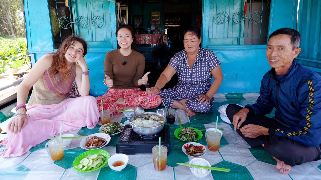 BỬA CƠM ĐẶC BIỆT ĐẬM CHẤT MIỀN TÂY CHIA TAY CÔ GÁI ISRAEL XINH ĐẸP Ở LÀNG BÈ THƠ MỘNG NHƯ Ở PHÁP