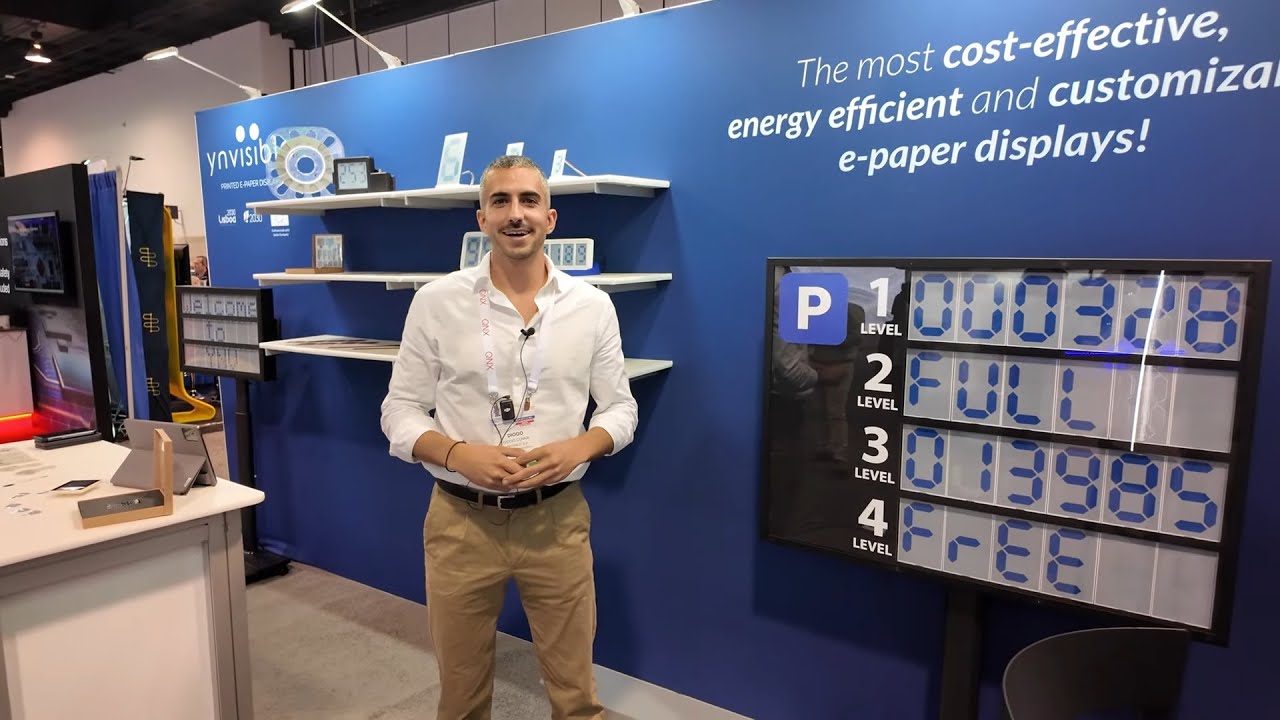 Ynvisible printed electrochromic e-paper: NFC-powered segments, OPV energy harvesting, flexible PET