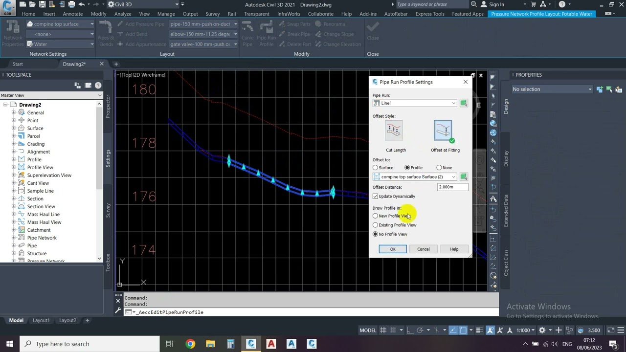 How to use pipe run - Resolve clashes from profile & What do you do if your surface is changed