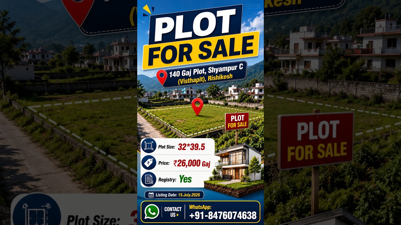 140 Gaj Plot for Sale in Rishikesh | Prime Location | Registry Available | Uttarakhand