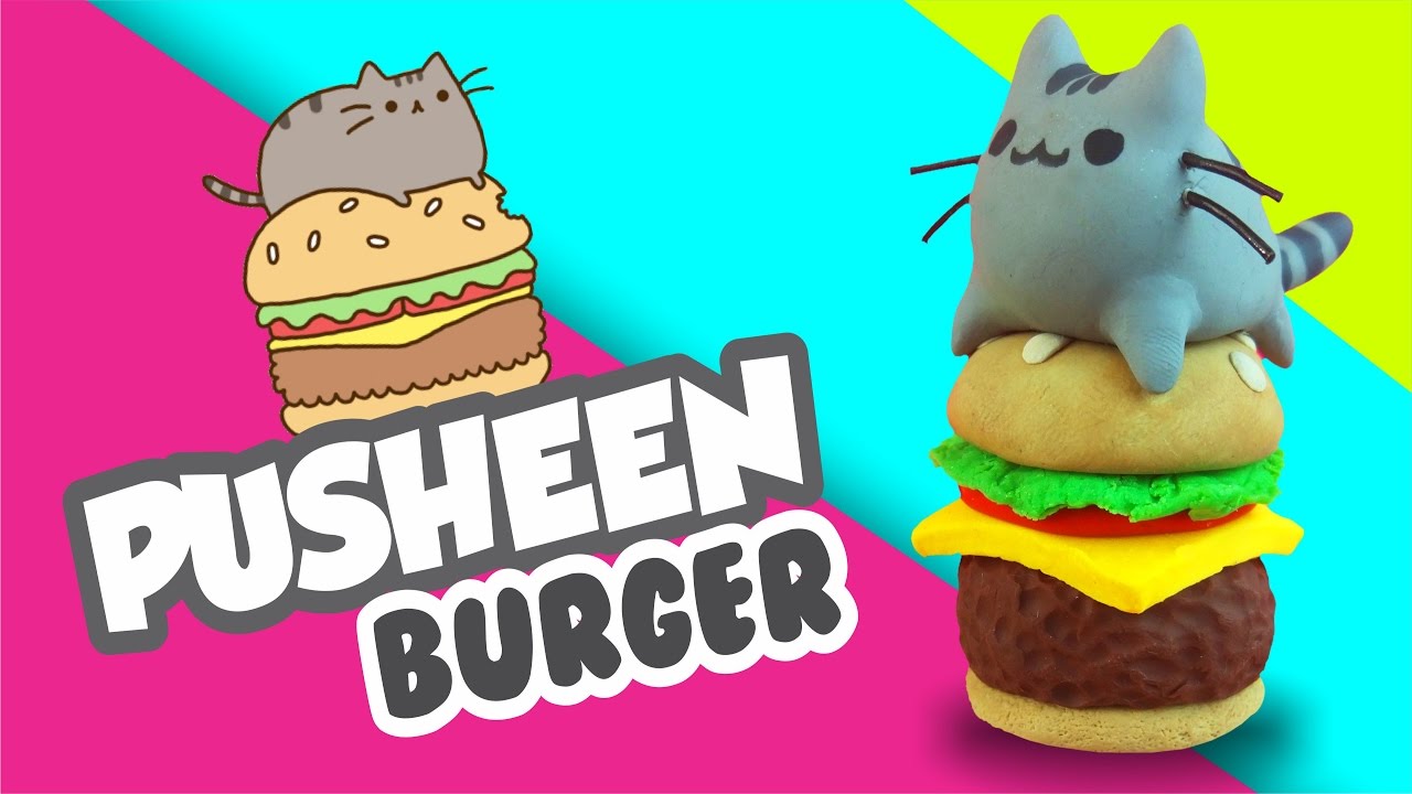 ❤ PUSHEEN BURGER ❤ Arcilla Polimérica ★ El Arte de Pau ★