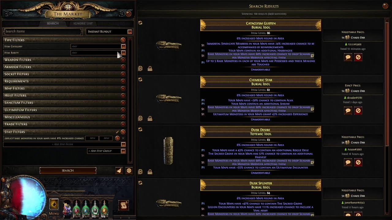 poe 1 Legacy of Phrecia ele hit ได้ mirror weapon ละ มาฟามscarab หาตัง min-max idol