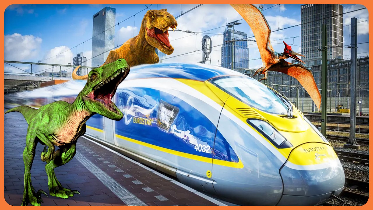 DINOSAURS AND TRAINS!!!!! (with TierZoo)