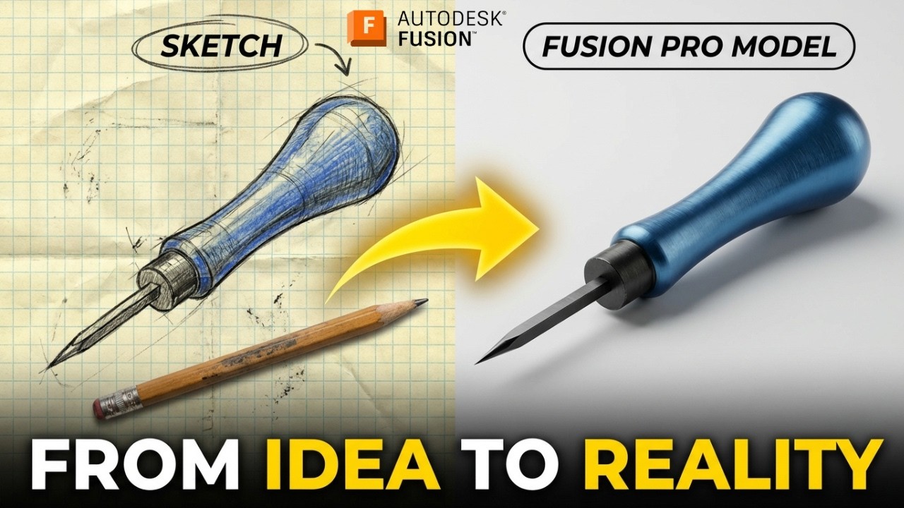 Fusion 360 From Zero | Beginner Step-by-Step Tutorial Ice Pick