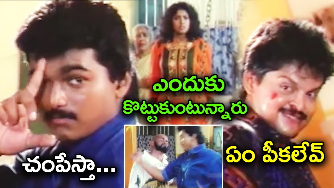 Vijay And Chaplin Balu Fighting Eachother | Senthil | Goundamani | Chaplin Balu | Telugu Cinema