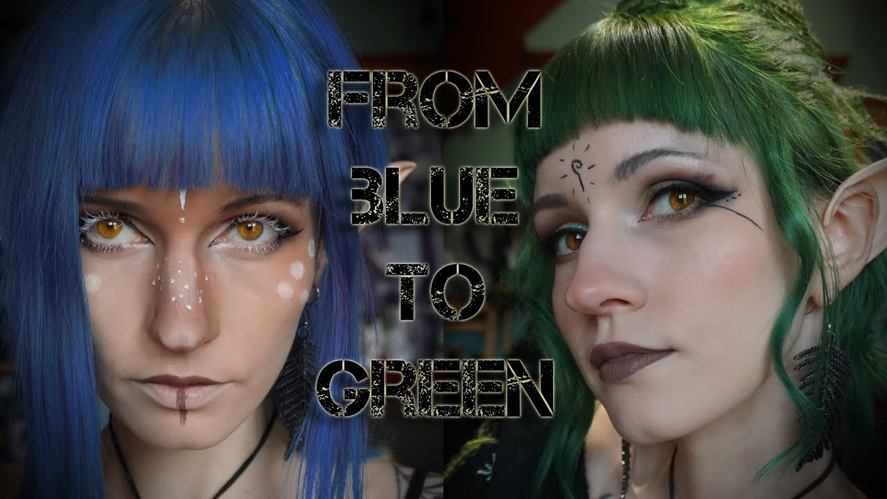 HAIR TRANSFORMATION ☾ From blue to green