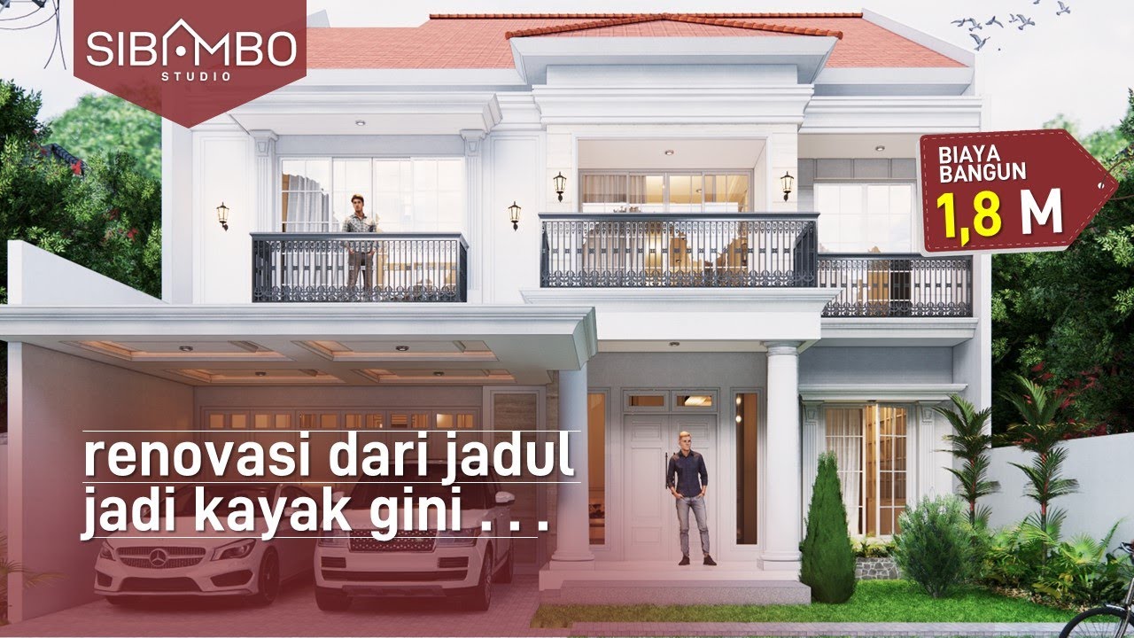 Kemegahan pada Desain Rumah Klasik 2 Lantai 5 Kamar Tidur di lahan 12x25 m