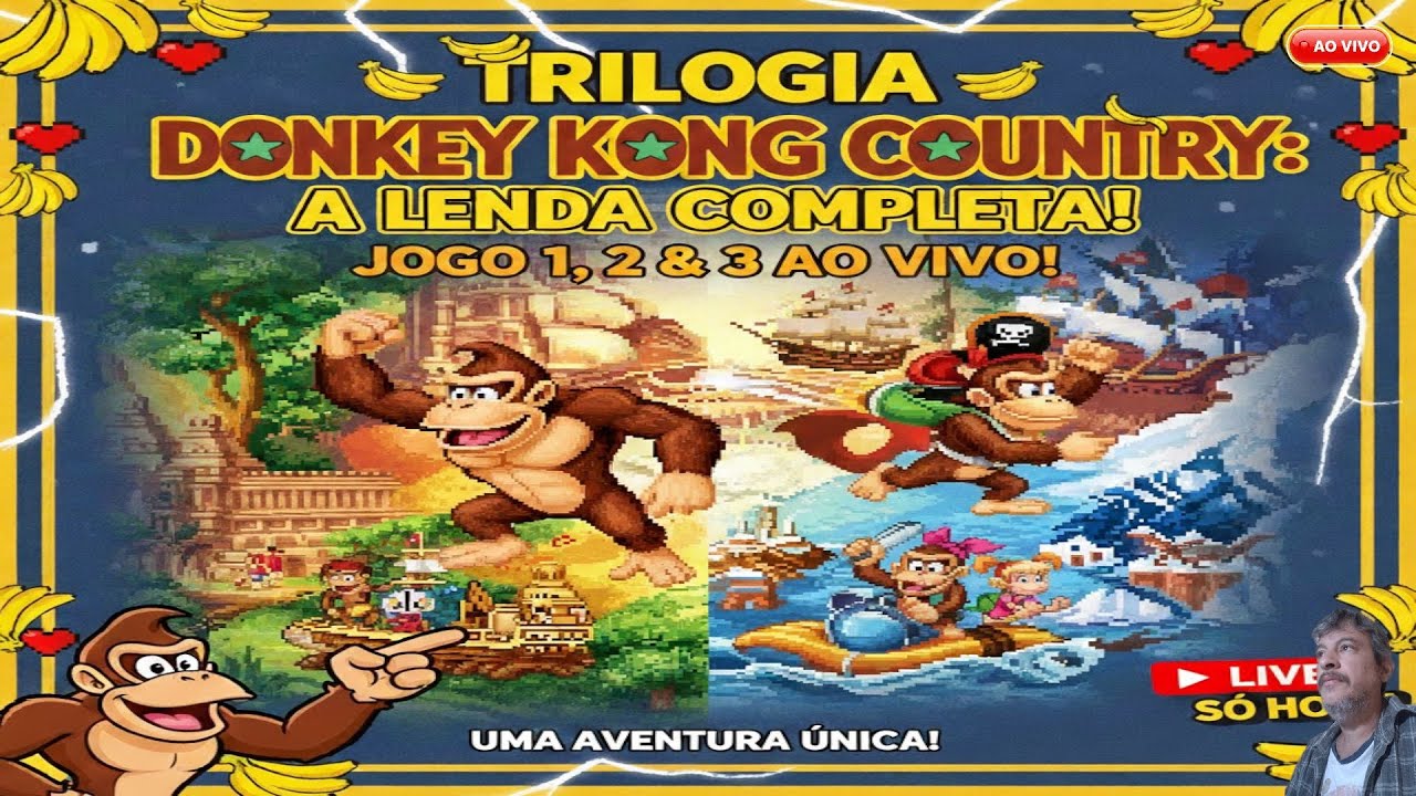 ✨Live do Gori Retrô - Dia de Bananada: 3 DKs em 1 Live 🍌🕶️| CLÁSSICOS EM FOCO🕹️