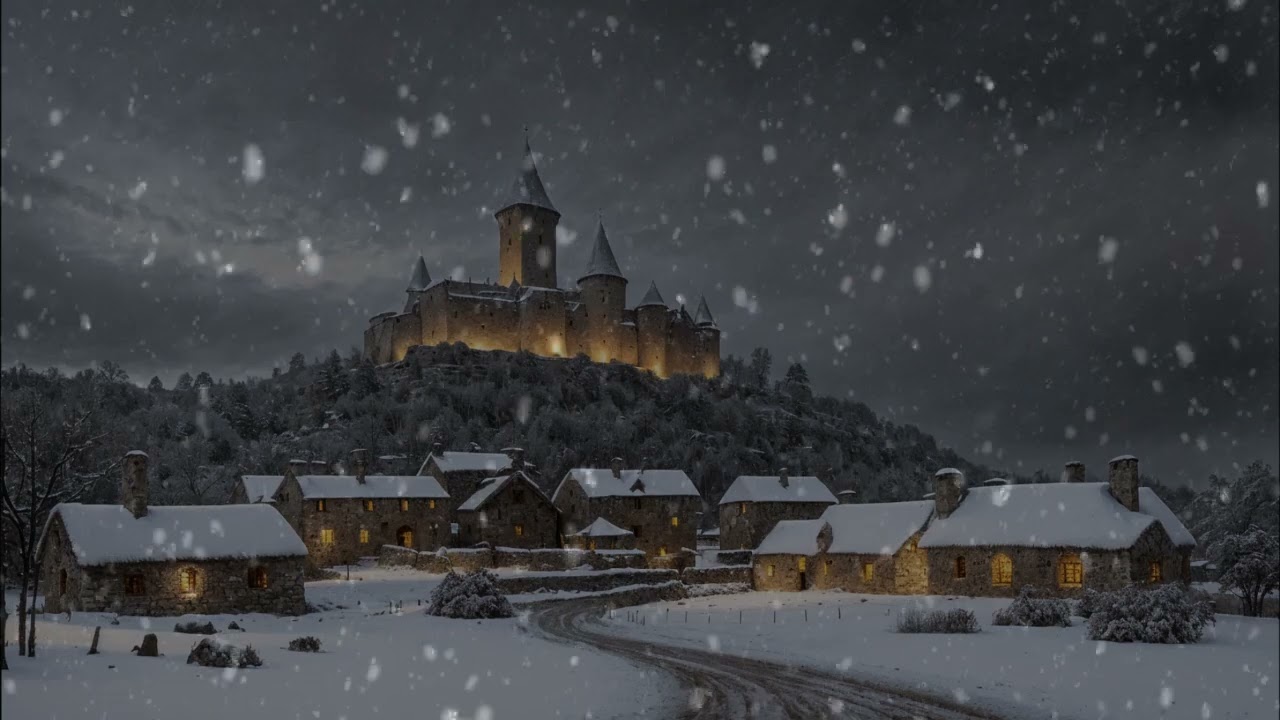 Medieval Winter Serenity: 1 Hour of Enchanting Seasonal Music in the Snowing ❄️🎶