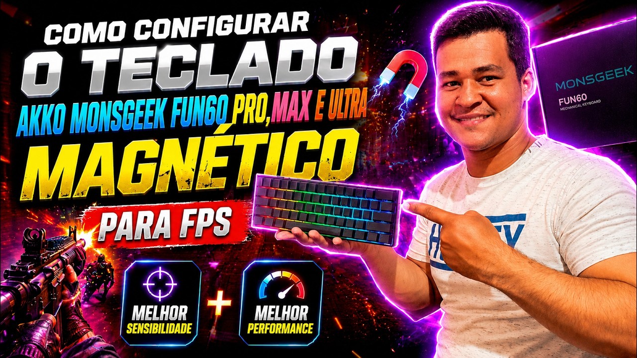 COMO CONFIGURAR O TECLADO AKKO MONSGEEK FUN 60 MAGNÉTICO PARA FPS MELHOR SENSIBILIDADE E PERFORMANCE
