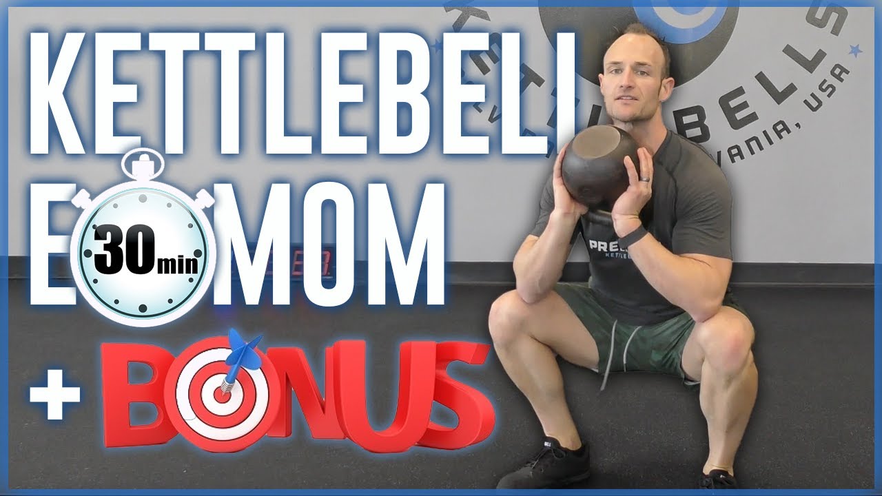 Full Body 30 Minute Kettlebell EMOM Workout | Fun Kettlebell Workout with Bonus
