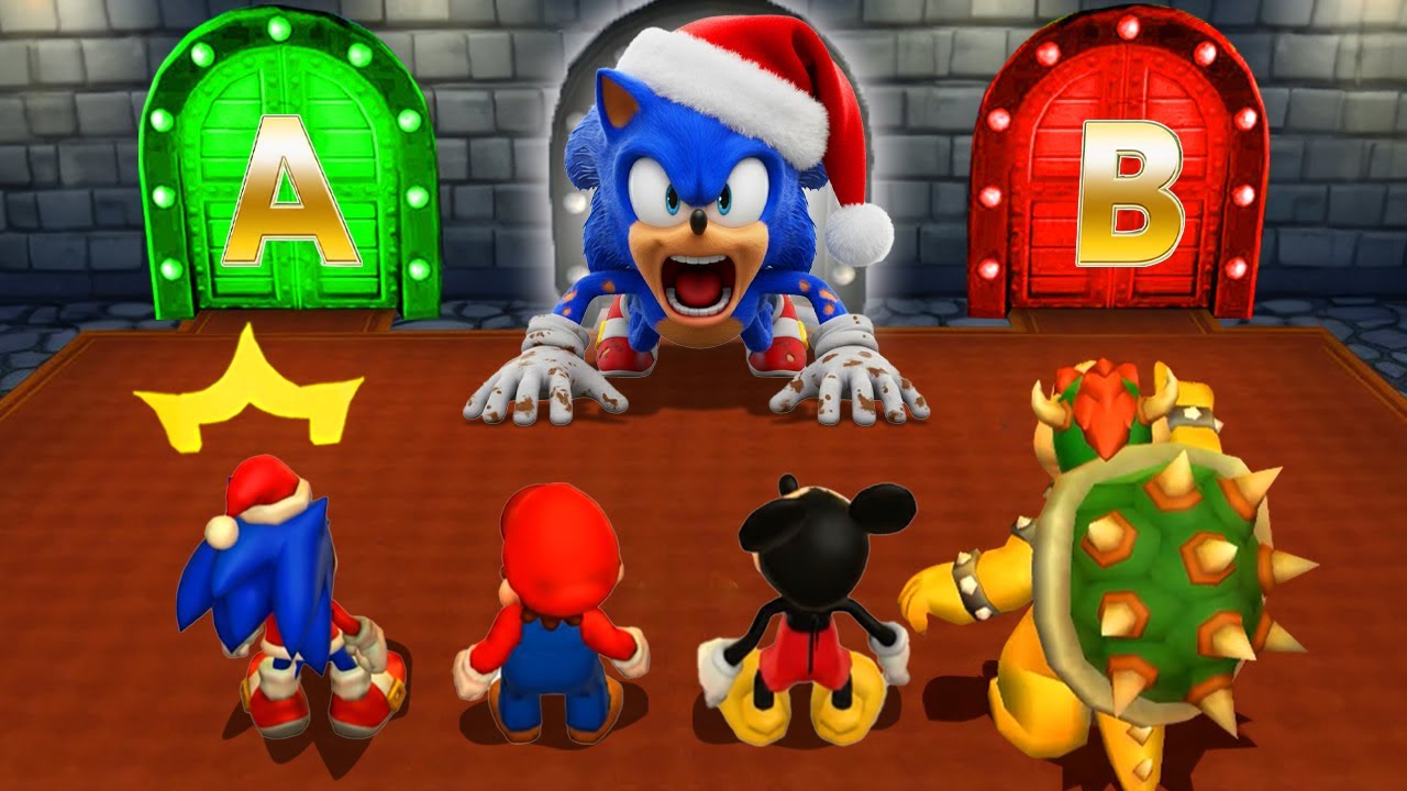 Mario Party 9 MiniGames - Sonic Xmas Vs Mario Vs Mickey Vs Bowser (Master Cpu)