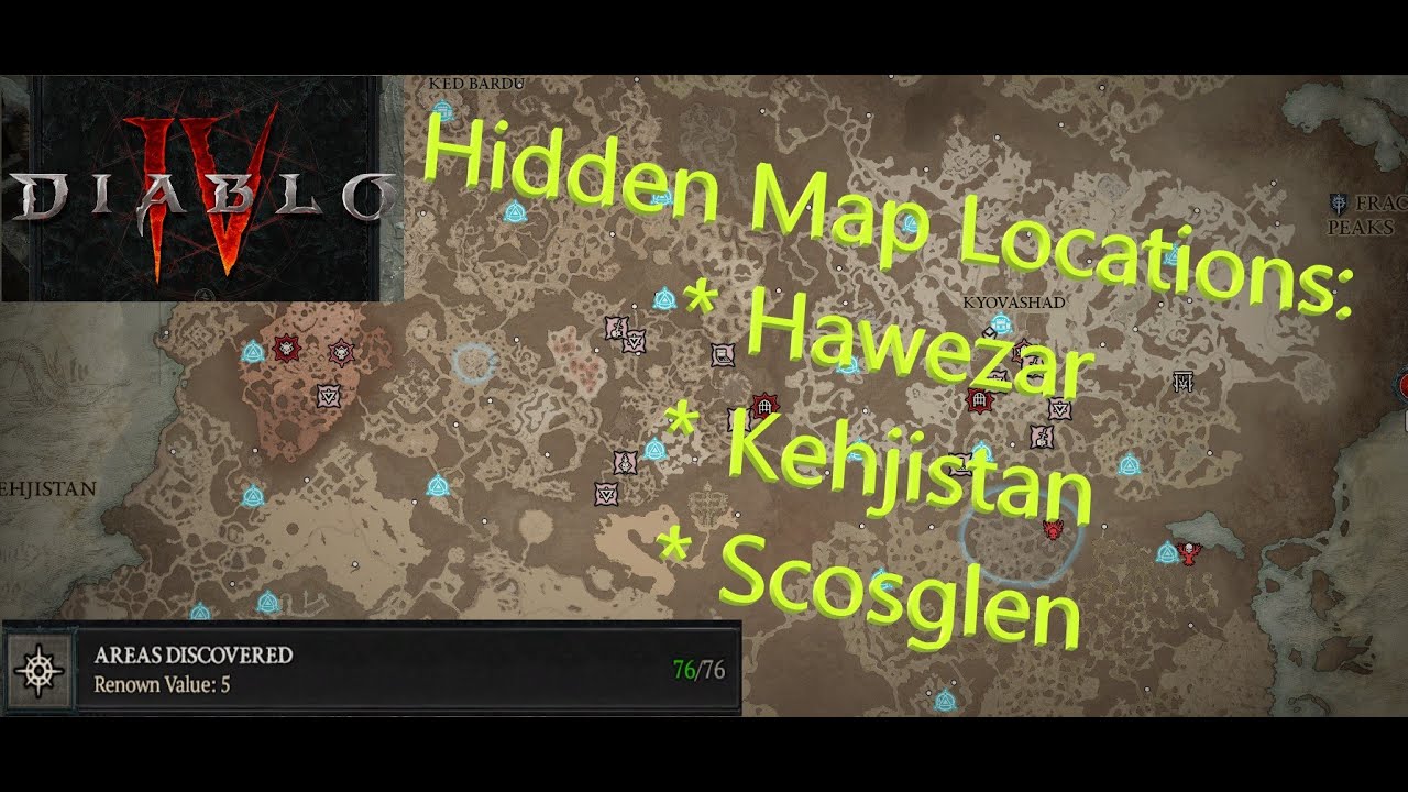 Diablo 4: 3 Hidden Locations (Hawezar, Kehjistan, Scosglen) Areas Discovered