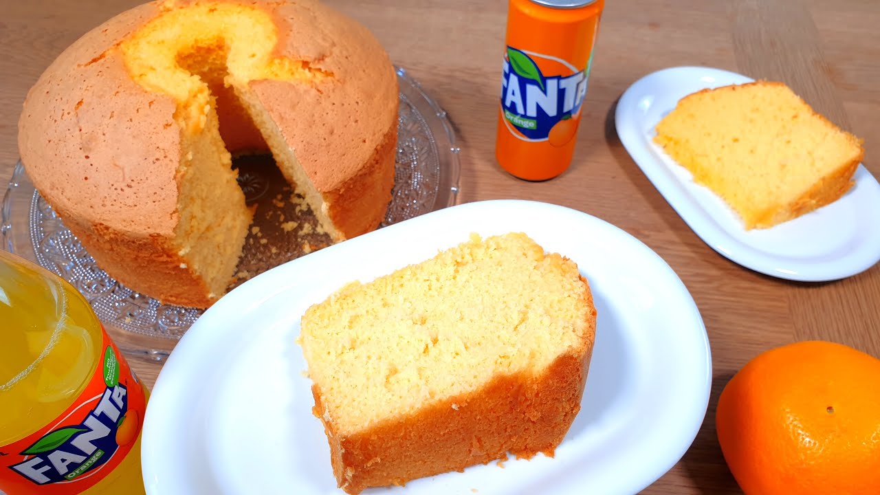 SUPER SOFT & FLUFFY Fanta Orange Chiffon Cake Recipe - Tea Time/Coffee Time Favorite