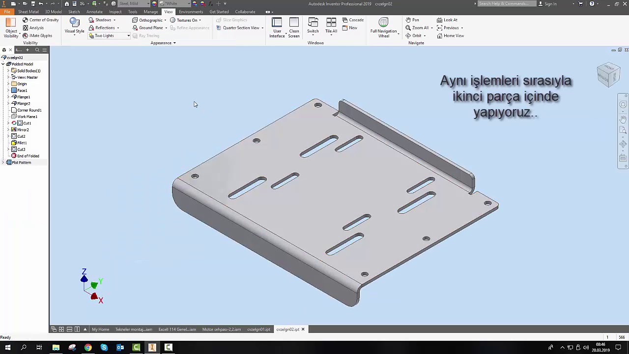 INVENTOR SAC ACILIMDAN DWG DONUSTURME