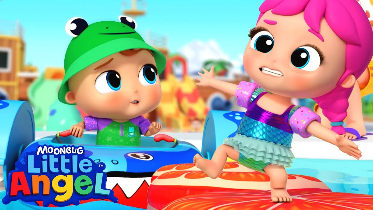 Kids at the Waterpark 💦🌊  | Little Angel And Friends Kid Songs