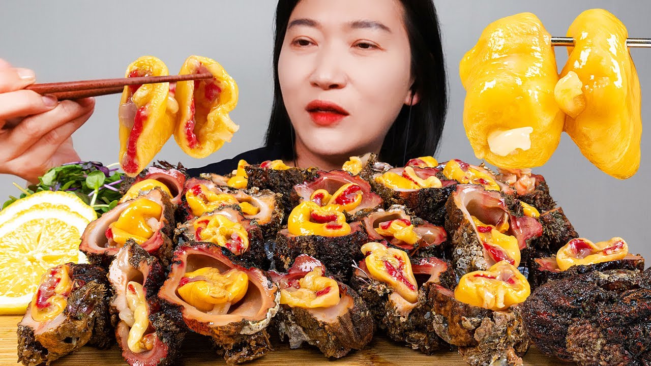 Корейская еда Морской ананас мукбанг звуки еды