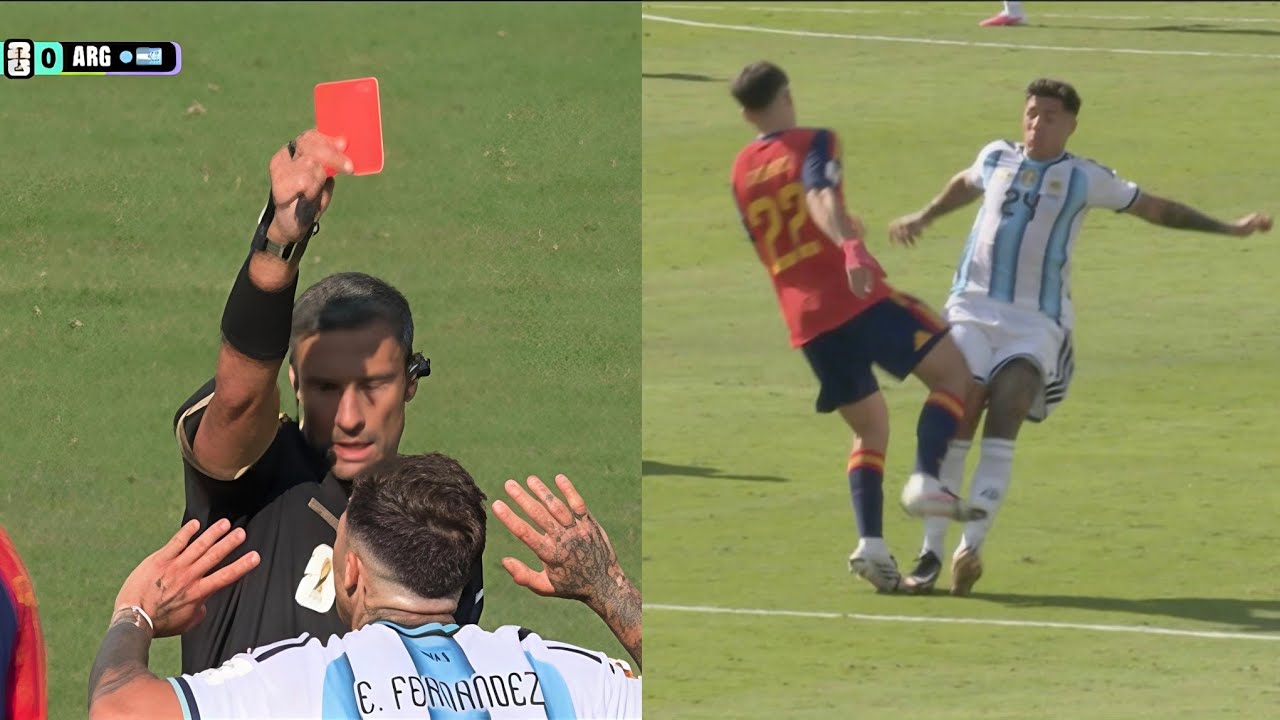 Enzo Fern&aacute;ndez Red Card vs Spain | Argentina vs Spain Fifa World Cup 2026 Final  
