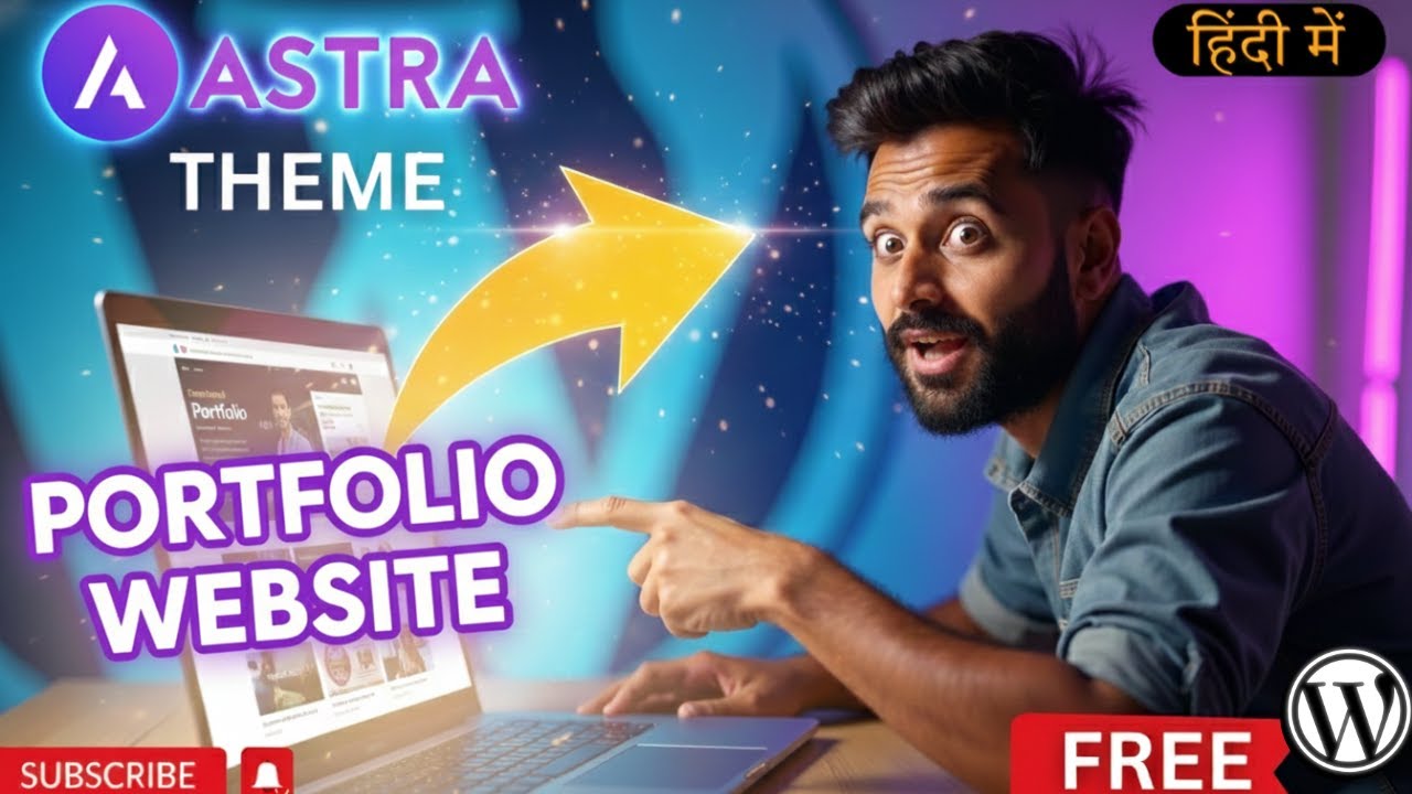 WordPress Astra Theme Tutorial 2025 🔥 | Create Portfolio Website 😲 Free & No Coding