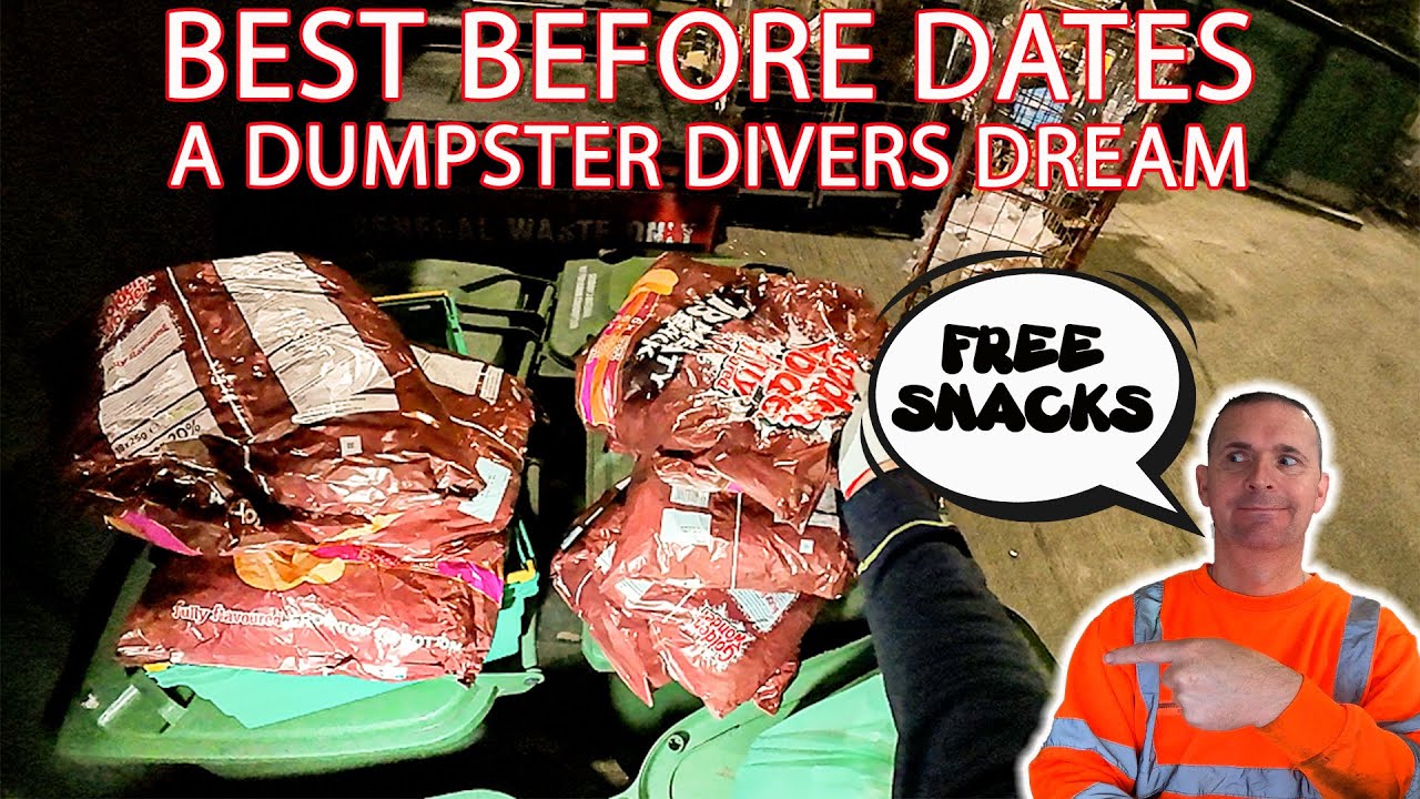 CRAZY FOOD FINDS DUMPSTER DIVING AT UK RETAIL PARKS, (I LOVE BEST BEFORE DATES)