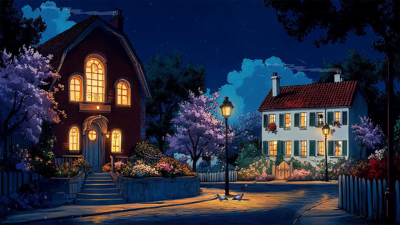 warm night in a 1950s nook with distant oldies playing in another room