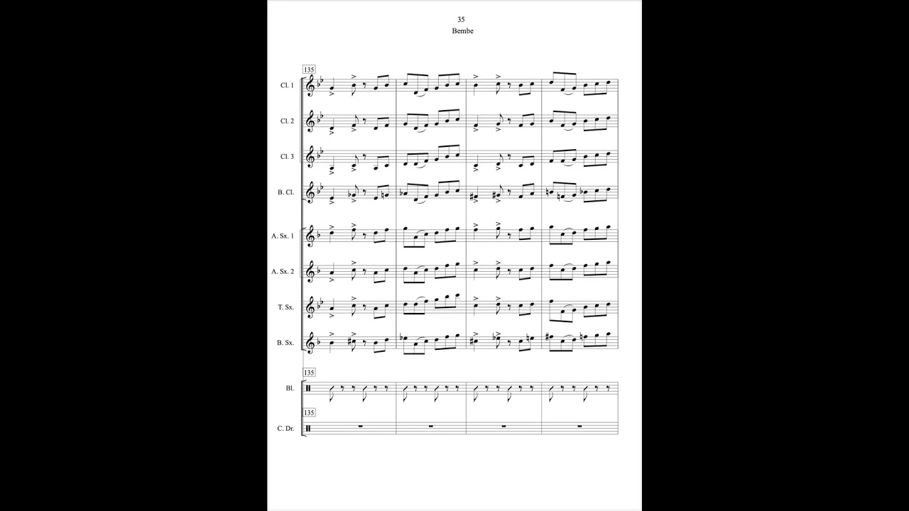 Clarinet and Saxophone Octet - Bembe