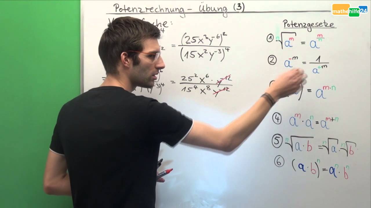 Welche Potenzgesetze gibt es? Übersicht + Übung für Potenzgesetze mit Anwendungsaufgaben I Mathe