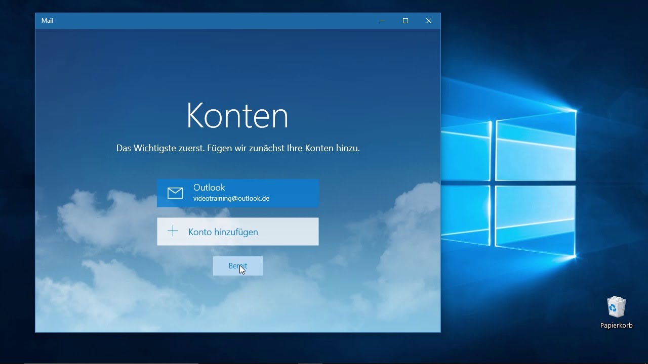 Ein E-Mail-Konto einrichten | Auszug aus: Windows 10 &ndash; Der verst&auml;ndliche Videolernkurs