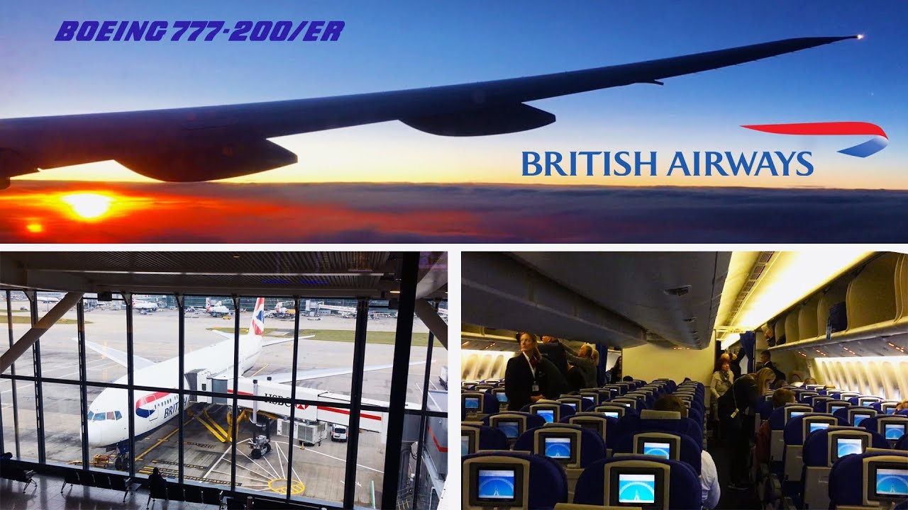 British Airways Boeing 777-200 World Traveller London Heathrow to New York FULL FLIGHT
