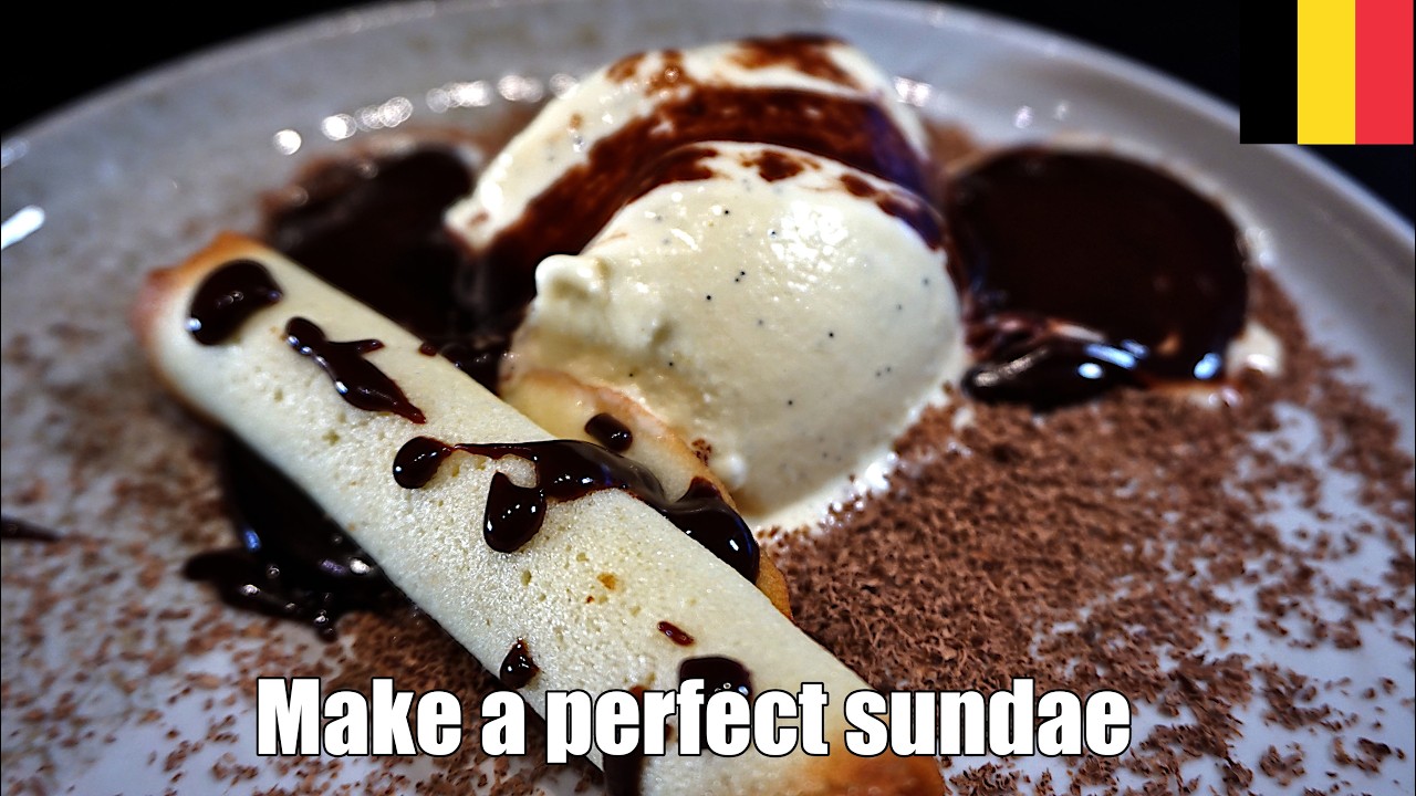 Authentic Belgian Dame Blanche: Homemade Vanilla Ice Cream & Hot Chocolate Sauce