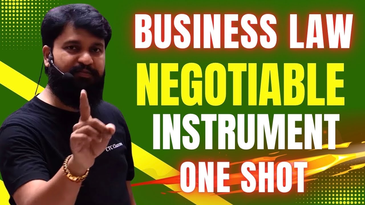 Negotiable Instrument Act 1881 CA Foundation Important Questions I Negotiable Instrument Act 1881