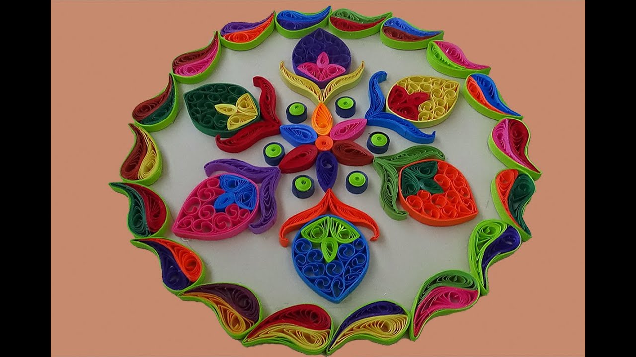 Paper Quilling | Simple And Easy rangoli designs for- diwali -2016