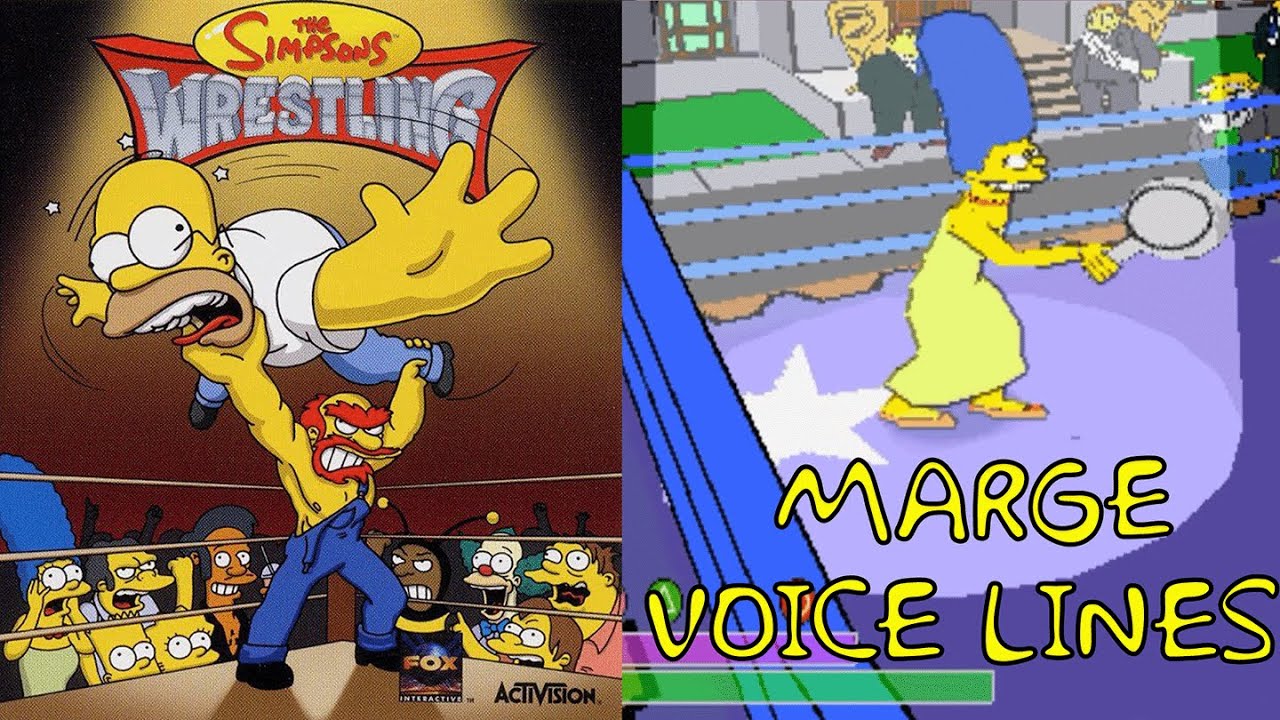 Marge Simpson's Pre-Fight Voice Lines | The Simpsons Wrestling | PS1 |