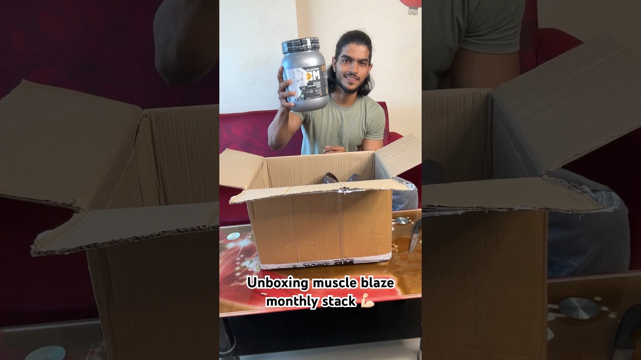 Unboxing Muscle Blaze stack 💪🏻 #shorts#fitness#gym#bodybuilding