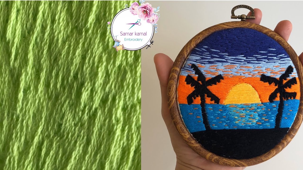 تطريز غرزه الحشو المتداخل بوضوح🧶 Embroidery for beginners