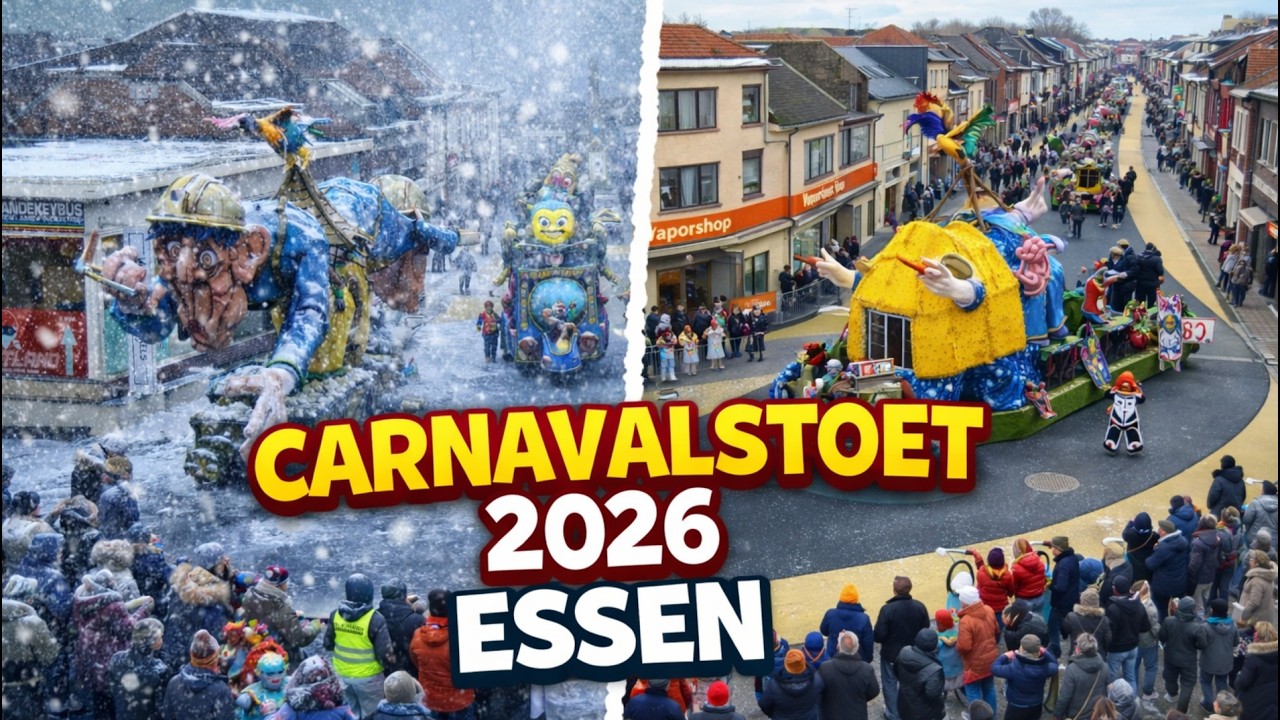 De 62ste Carnavalstoet in Essen vanuit de lucht! ☀🌨❄  (4K drone footage) 🇧🇪