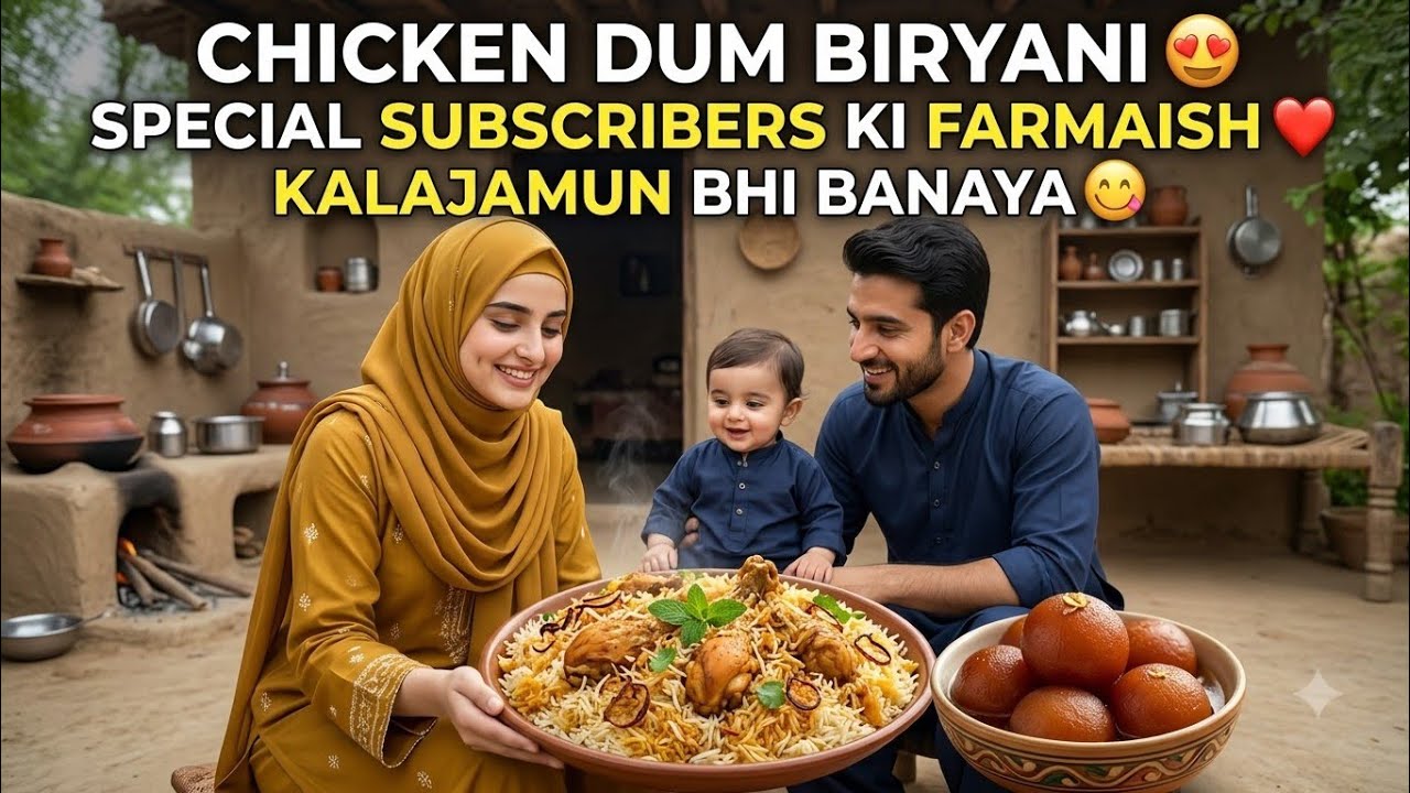 🌙 3 Baje Se Chicken Dum Biryani Tak  | Ayesha Ki Mehnat Aur Hamdan Ka Cute Reaction 🍗🍚