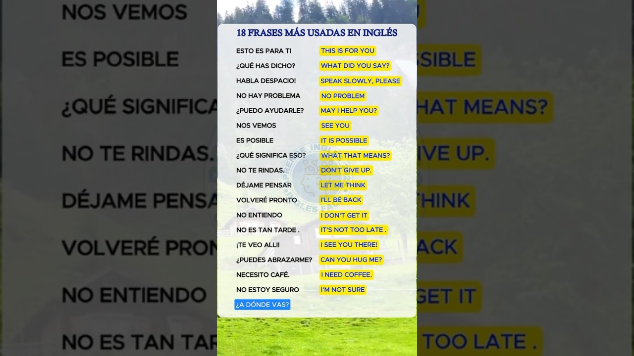 FRASES M&Aacute;S USADAS EN INGL&Eacute;S #english #ingles