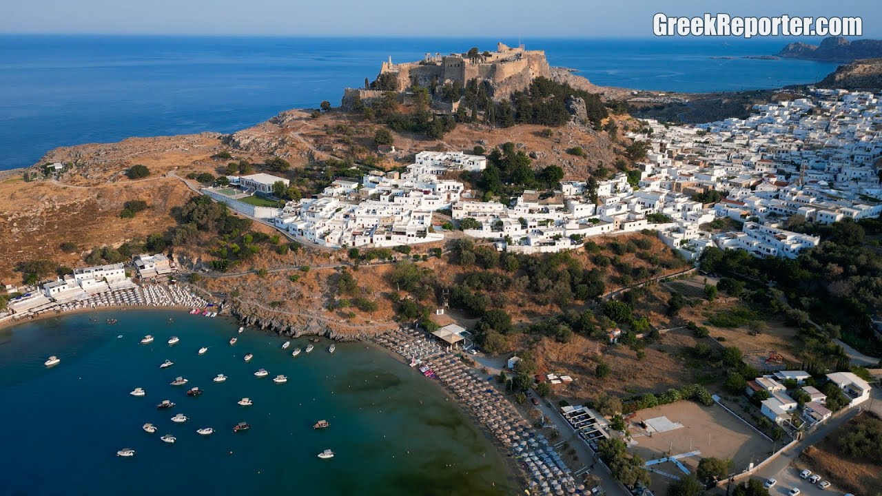 The Village of Lindos on the Greek Island of Rhodes