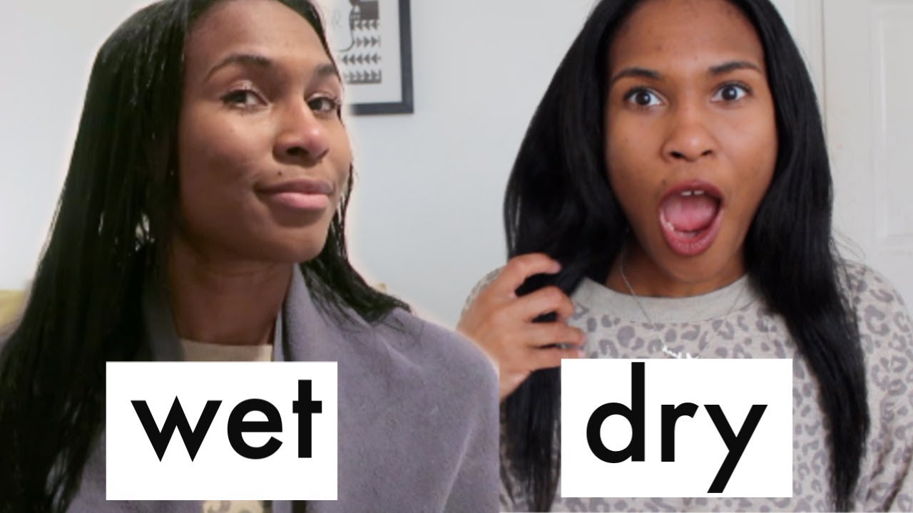 I AIR DRY My Relaxed Hair STRAIGHT  For The FIRST TIME Ever