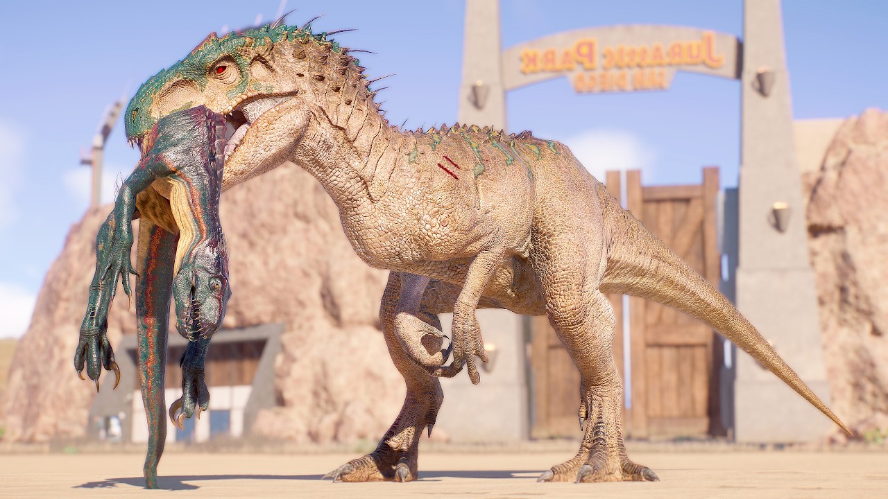 INDOMINUS REX VS WSZYSTKIE DUŻE I ŚREDNIE DINOZAURY W SAN DIEGO &ndash; JURASSIC WORLD EVOLUTION 2