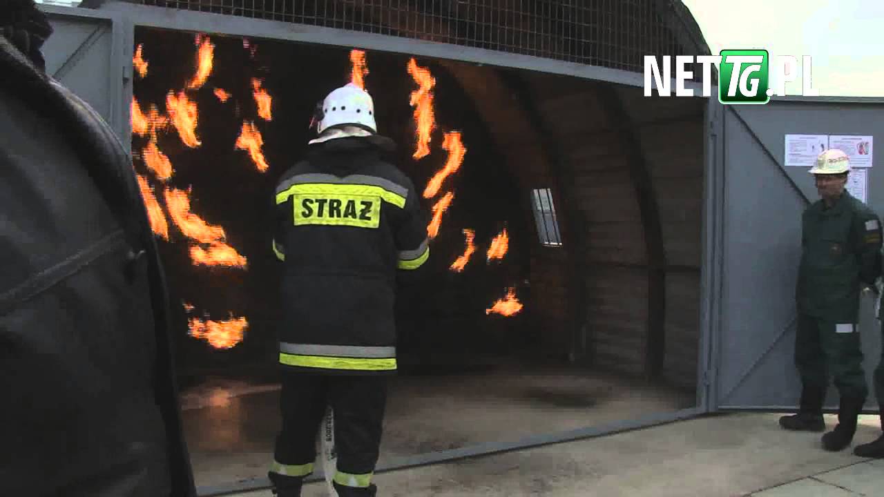 Pokaz gaszenia metanu w kopalni Jankowice