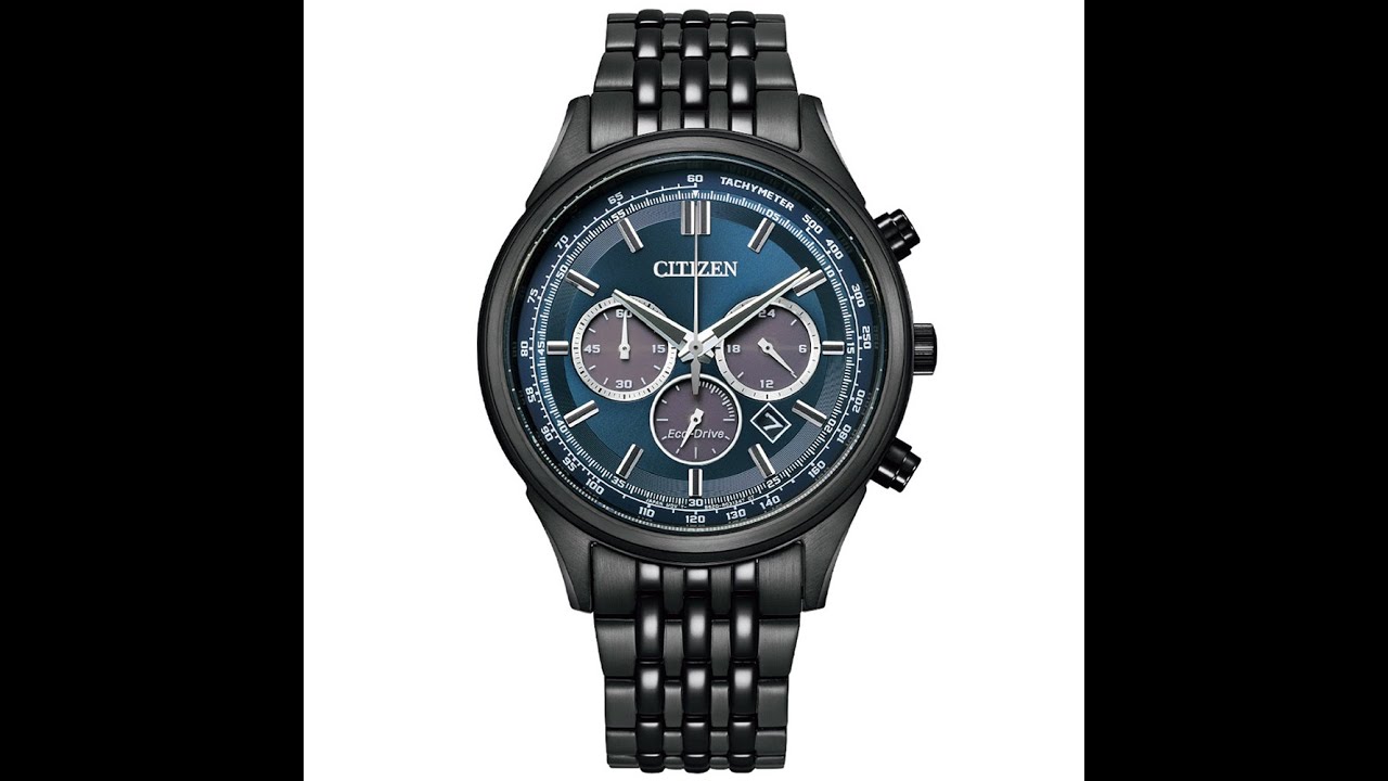 【CITIZEN】情人節推薦款 亞洲限定 金屬科技風光動能三眼計時不鏽鋼腕錶/黑x冰川藍面CA4418-82L
