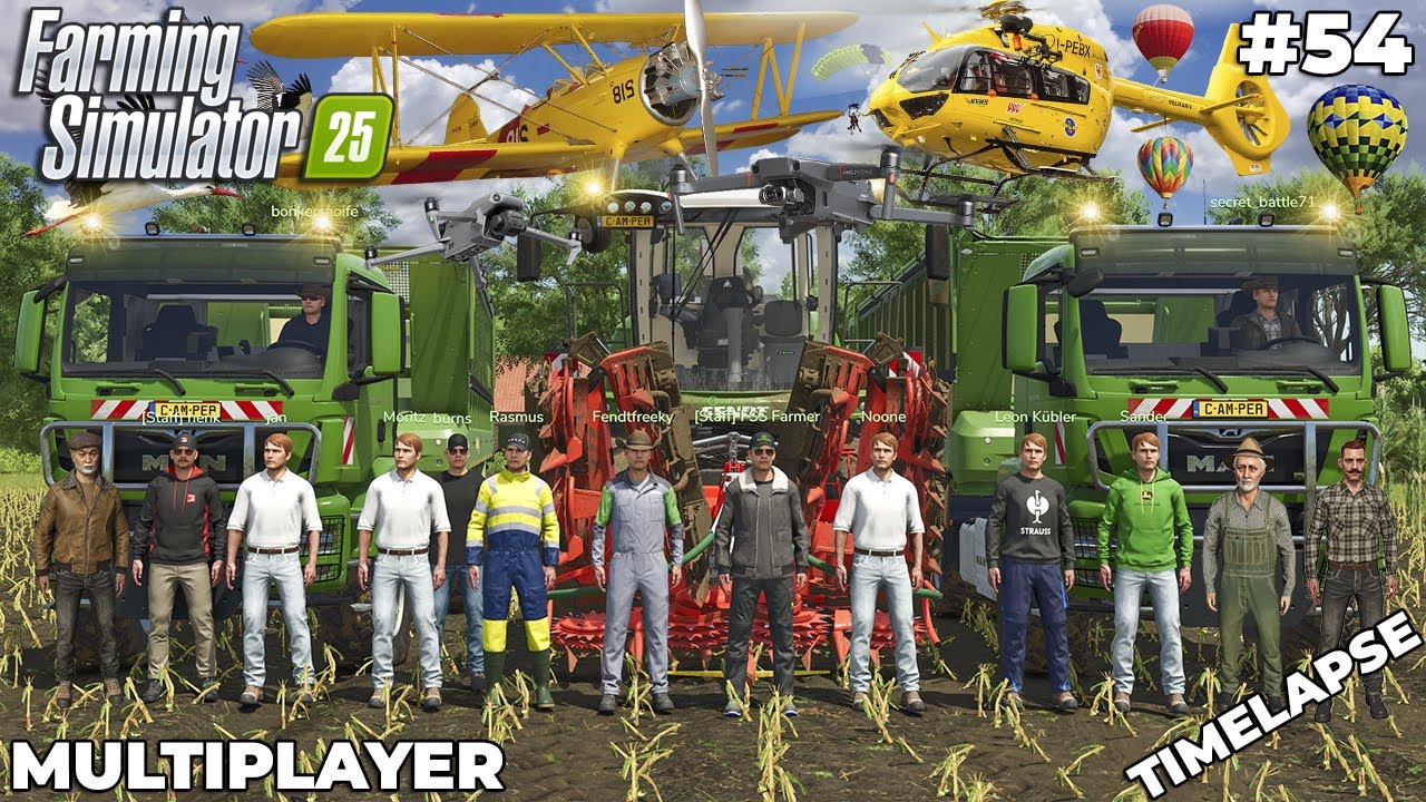 Сбор 4 500 000 литров силоса с командой 🌽🚜 | Кляйн-Фрисланд | Многопользовательская игра FS 25 | ...