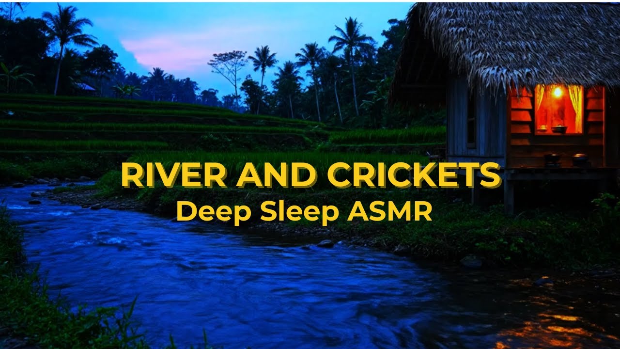 ASMR River Stream + Crickets | Calming Nature Ambience for Focus & Sleep