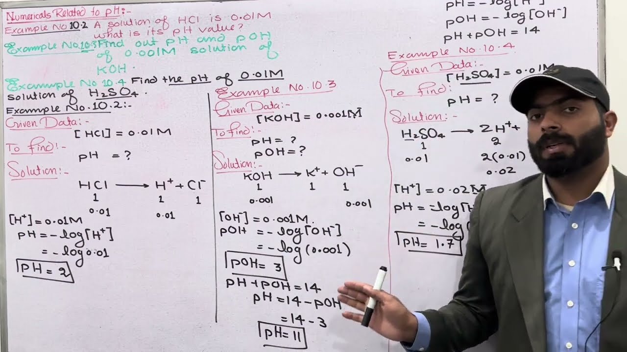 Numericals related to pH || Chemistry Class 10 chapter 10