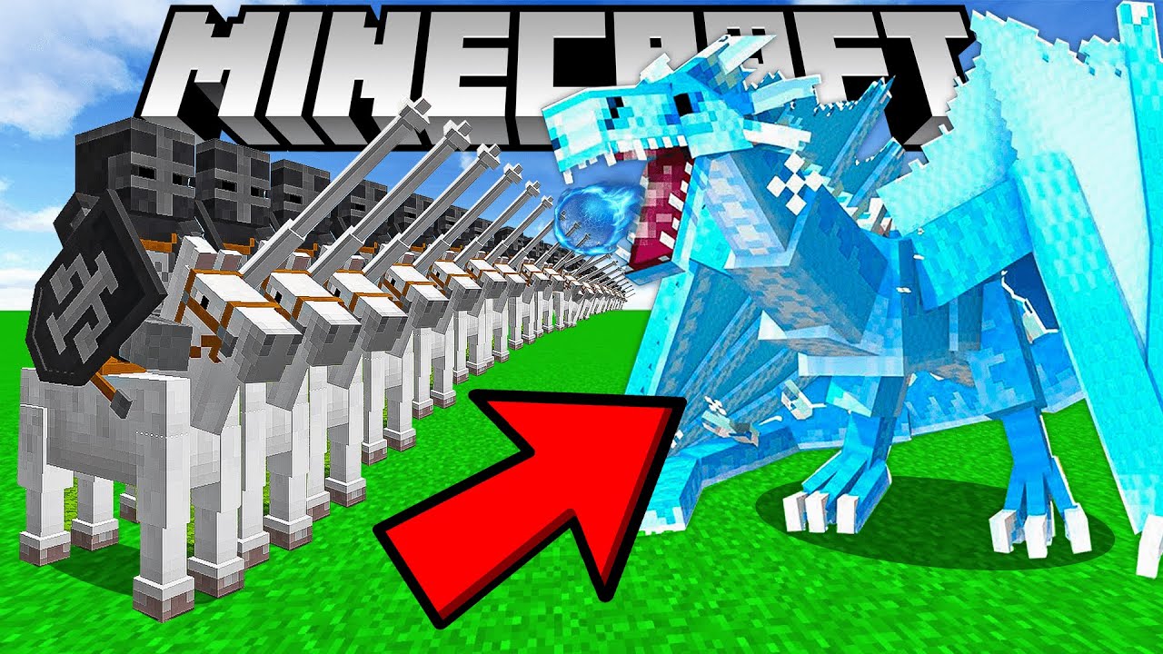100 ΙΠΠΟΤΕΣ vs ΔΡΑΚΟΣ στο MINECRAFT!