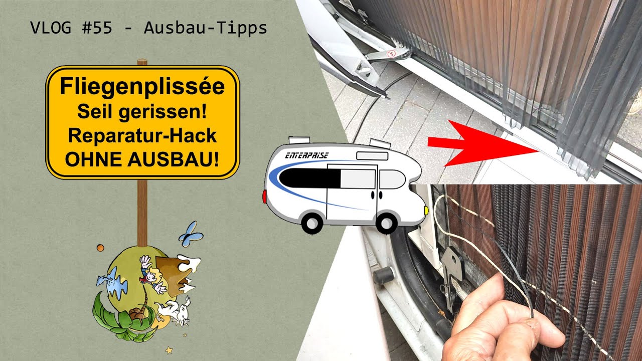 Fliegenplissee / Insektenschutztür SEIL GERISSEN! Reparatur-Hack OHNE AUSBAUEN! Teil 1/2 – VLOG #55