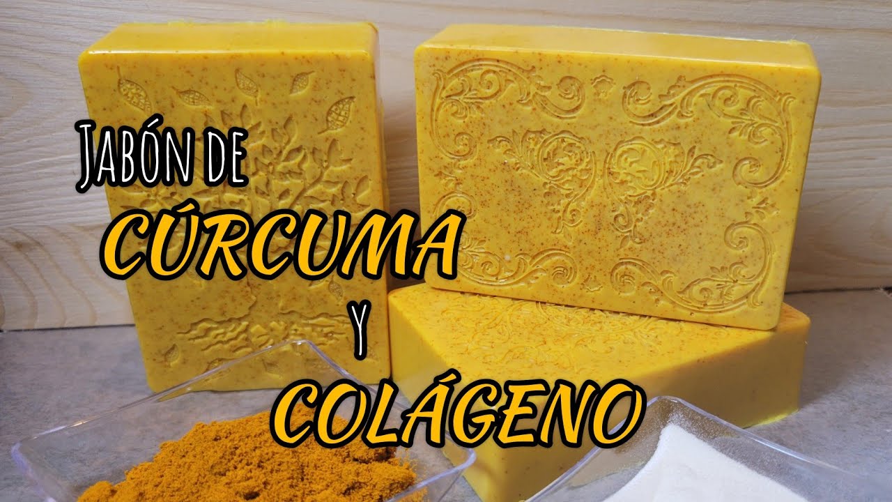COMO hacer jabón de CÚRCUMA y COLÁGENO fácil/jabón de GLICERINA